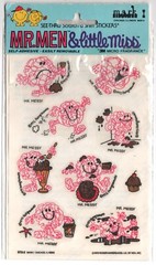 Vintage 1983 MR. MEN & LITTLE MISS Scratch & Sniff Stickers Mr Messy – Chocolate