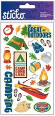 The Great Outdoors, camping, scrapbook stickers – Sticko 60109