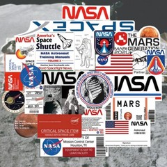50pcs NASA Stickers, Astronaut stickers, Space Ship, Waterproof Sticker, 145