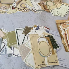 300Pcs Vintage Scrapbooking Papers Decorative Label Tag | Various Patterns,Smoot