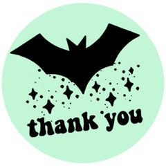 Spooky Small Business Thank You Stickers, Packaging 15 colors to choose from