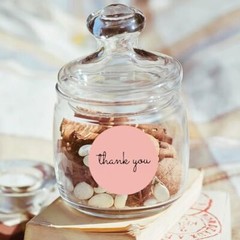 500 Pcs Thank You Stickers, 1.5 inch Pink Thank You Stickers for Small