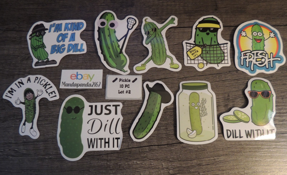 Pickle – Food – Mixed – Stickers Lot #2 – 10 pcs. *Sticker sizes are mixed*