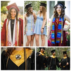 Double Graduation Honor Cords – Black and Silver68″ Long