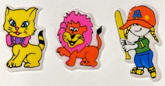 Vintage 1980 Imperial Toys Puffy Sticker Cartoon Children Animals Sheet of 12