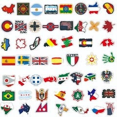 50pcs NATIONAL Flags Stickers, Flag Stickers, Country Stickers,095