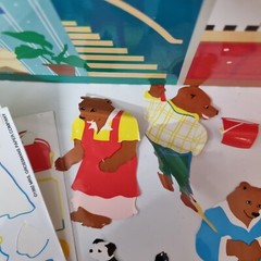 VTG 80’s Sticker Grossmans Vinyl Peel and Play Reusable House Bears Dog Kitchen