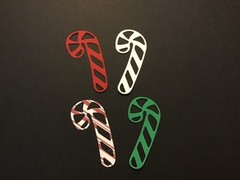 Candy Canes Die Cut Embellishments 12 pcs 2-1/4” x 1-1/8” Scrapbook Cards Crafts