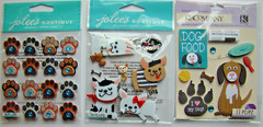 LOT OF 5 DOG Stickers NEW! Jolee’s K&Company Recollections puppy paw print bone