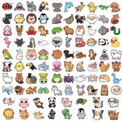 200PCS Animal Stickers for Kids,Cute Sticker for Water Bottle Guitars Laptop,…