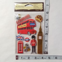 London England Recollections 3D Dimensional Stickers Scrapbook Travel Crafts NIP