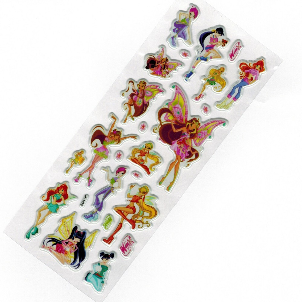 NEW! 3D Scrapbooking Fairies Sticker in Purple Orange Green Pink Red Blue Yellow