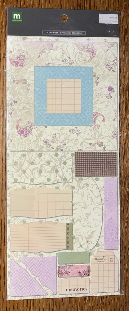 Making MEMORIES Boho Chic Ephemera Ledger Pattern Decorative Design Floral Frame
