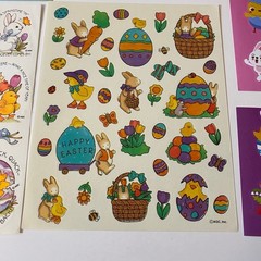 Vintage & Modern Easter Stickers Set Bunnies Chicks Lamb Hallmark AGC & More
