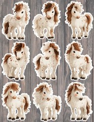 Spotted Pony Die Cut Vinyl Stickers Set Scrapbooking Laptop Water Bottle