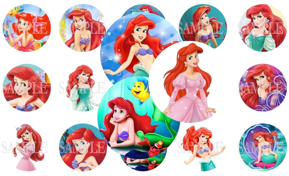 15 Pre-Cut Disney Princess 1 Inch Bottle Cap Images (19 Options)