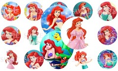15 Pre-Cut Disney Princess 1 Inch Bottle Cap Images (19 Options)