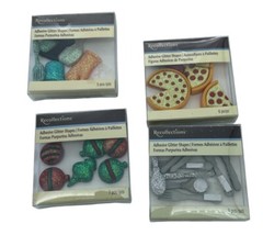 Recollections Dimensional Glitter Shapes Scrapbook Stickers Lot Of 4 New Pkgs