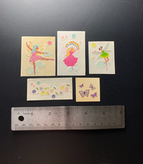 FAIRY MUSIC RAINBOW BUTTERFLY FANTASY MAGICAL vintage sticker decal MODS 1983
