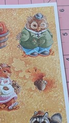 Vintage Hallmark Stickers Thanksgiving Animals Harvest Owl Squirrel 1 Sheet