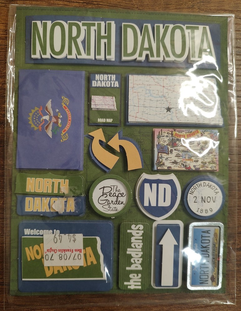 REMINISCE Jet Setters North Dakota State Dimensional Stickers S220