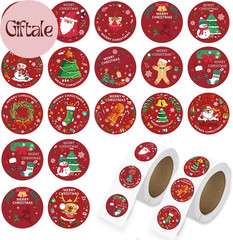 500 Pcs Christmas Stickers 1.0Inch Winter Holiday Envelope Stickers round Xmas L