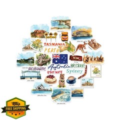 Navy Peony Outback Australia Stickers