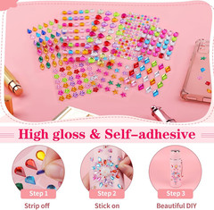 407Pcs Gem Stickers Crafts for Kids, Self Adhesive Jewel Stickers, Acrylic Bling