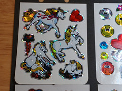 Vintage 1980s Stickers Prism Sparkle Unicorn Butterfly Rainbow Animal 12 Sheets