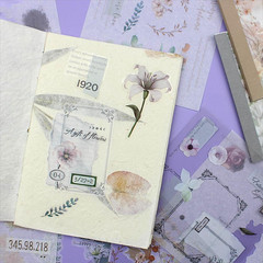 40 Sheets Sticker for Adults Journaling, Washi and PET Materials, Ephemera Aest