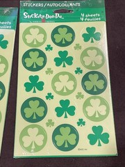Vtg AGC St. Patrick’s Day Stickers Irish Round Shamrocks 4 Packs = 16 Sheets