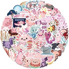 Cute Axolotl Stickers Pack 50PCS, Kawaii Animal Gifts for 50axolotl