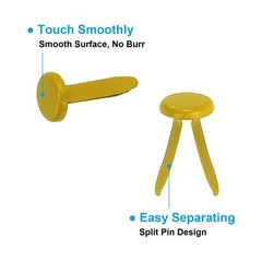 Brads for Paper Crafts, 150 Pcs Yellow Metal Round Paper Fasteners, 16 mm