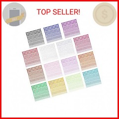 PHOGARY Self-Adhesive Rhinestone Sticker 3375 Pieces Crystal in 5 Size 15 Colors