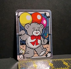 Vintage Stickers Bear Balloons Foil Mylar Vending Machine Sticker VTG 80s