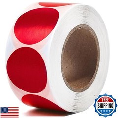 1 Inch Dot Stickers Red Circle Round Coding Labels, Color Sticky Dots Yard Sa