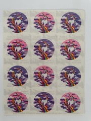 🦄RARE! VINTAGE! Lisa Frank #S105 UNICORNS RAINBOWS CLOUDS Stickers🌈