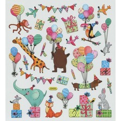 Multicolored Stickers Animal Party