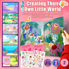 Jelly Sticker Book for Kids 2-4, Waterproof Reusable Sticker Book for Toddlers,
