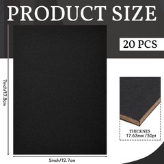 Heavy Duty Chipboard Book Board 20 Pcs 7×5 Inch Black Kraft Bookbinding Cover