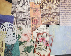 50 Piece Junk Journal Ephemera Pack-Small Pieces Vintage Inspired Scrapbook Lot
