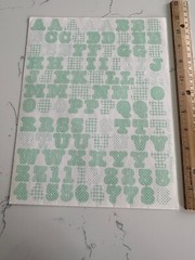 Making Memories Large Pastel Green Pattern Upper/Lower Case ABC/123 Scrapbooking