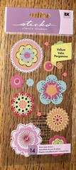 Sticko Vellum Colorful Flowers Garden Spring Card Making Craft Scrapbook Sticker