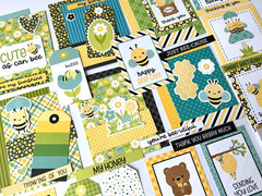 #K113 -BEE HAPPY DOODLEBUG CARD SCRAPBOOK KIT 50pcs w/Doodle-Pops Stickers – A2