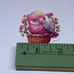 Cute Parrot Bird Animal Sticker Vinyl Decal Journal Wall Floral Basket Art Tc6
