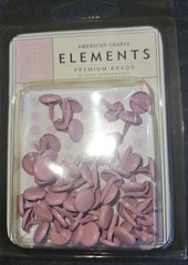American Crafts Elements premium 50 pink brads for scrapbook cards crafts