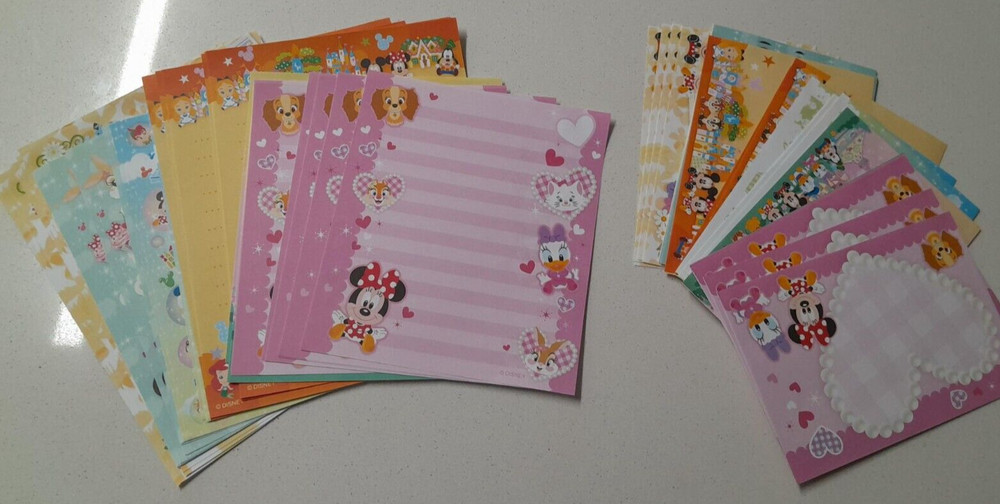 NEW TOKYO DISNEYLAND DISNEY STATIONARY SET PAPERS AND MATCHING ENVELOPES