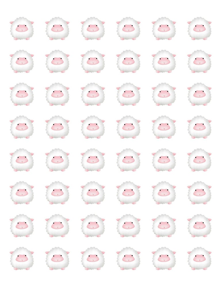 48 CUTE FARM SHEEP ENVELOPE SEALS LABELS STICKERS 1.2″ ROUND
