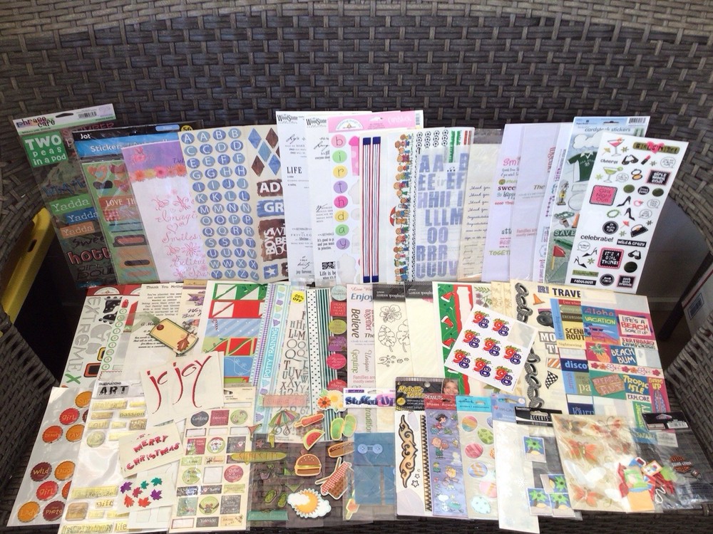 HUGE STICKER LOT~100+ Shts.~Mixed Themes & Brands…..
