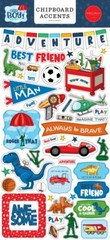 Boy Little Man Friend Play Toys Ball Dinosaur Car Carta Bella Chipboard Accents